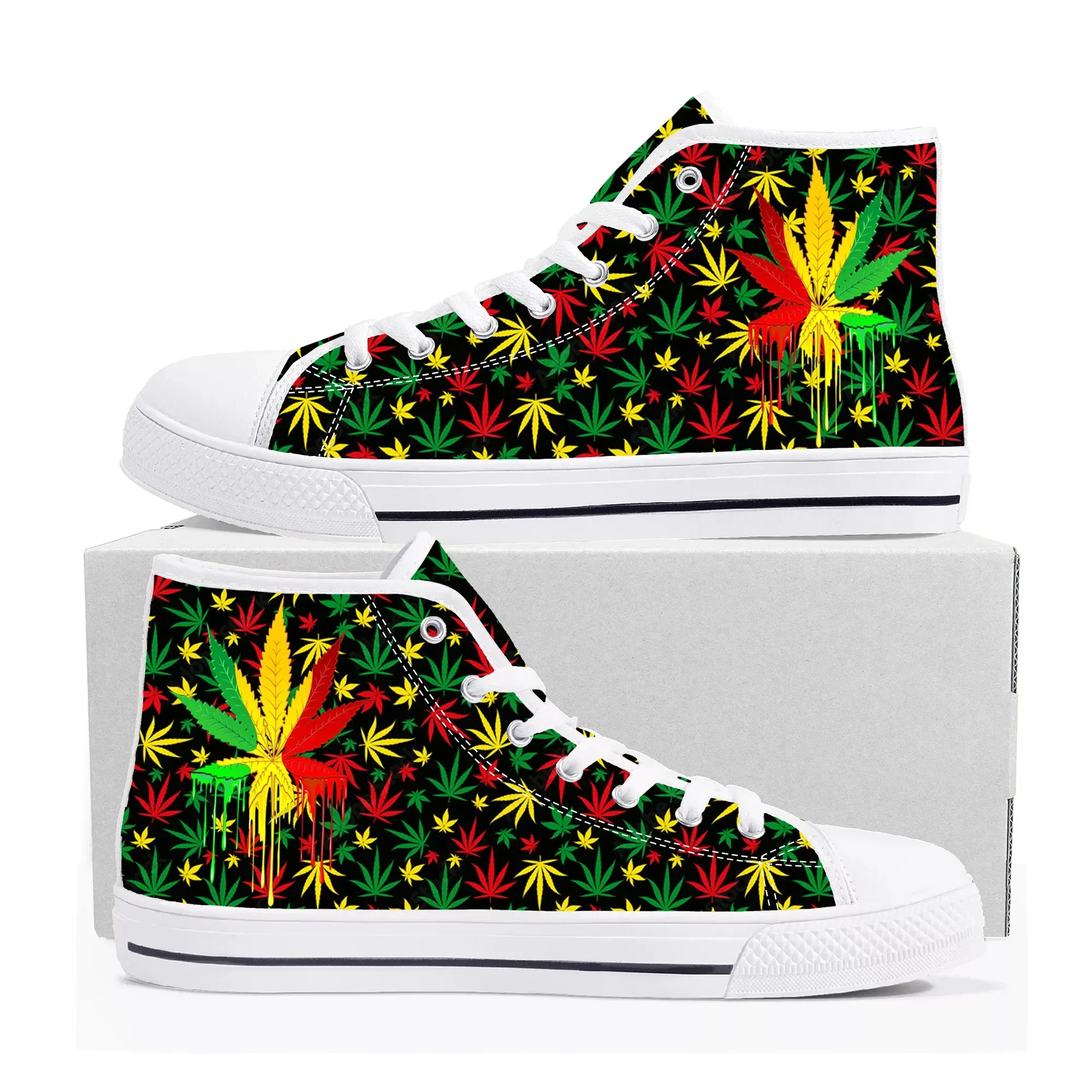 Leaf Weed Rasta Marijuana Red  - Men Shoes Yellow recensione e prezzo