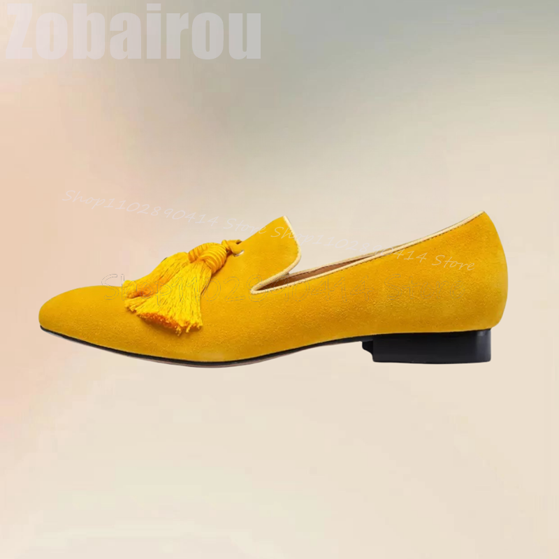 Yellow Tassels Decor Suede Low - Men Shoes Yellow recensione e prezzo