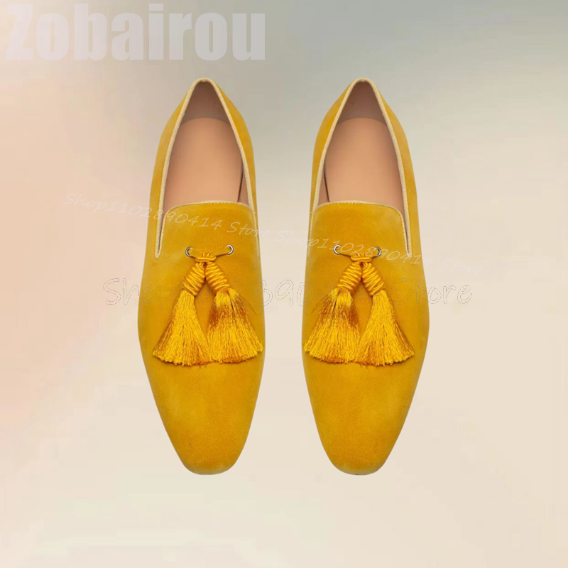 Yellow Tassels Decor Suede Low - Men Shoes Yellow recensione e prezzo