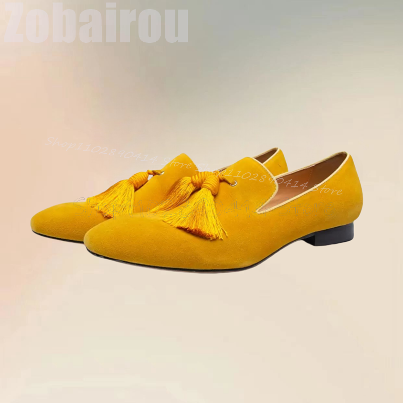 Yellow Tassels Decor Suede Low - Men Shoes Yellow recensione e prezzo