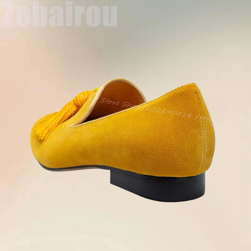 Yellow Tassels Decor Suede Low - Men Shoes Yellow recensione e prezzo